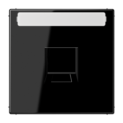 Abdeckung (gerastet) für Modular-Jack-Steckbuchsen, 1fach, EMT, AMP, MTRJ, mit Schriftfeld, Serie LS, schwarz