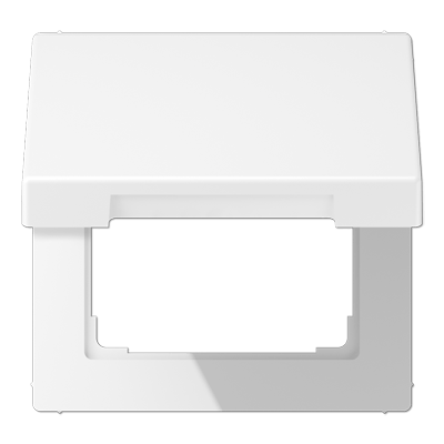 Klappdeckel mit Rückstellfeder, Klappdeckel, Thermoplast lackiert, Serie LS, schneeweiß matt