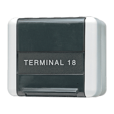 Datenanschlussgehäuse, Schriftfeld, WG&nbsp;800, grau