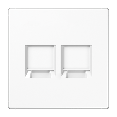 Abdeckung (gerastet) für Modular-Jack-Steckbuchsen, 2fach, Avaya, Serie LS, alpinweiß