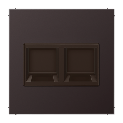 Abdeckung (gerastet) für Modular-Jack-Steckbuchsen, 2fach, EMT, AMP, MTRJ, Serie LS, dark (lackiertes Aluminium)