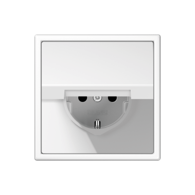 SCHUKO®-Steckdose, Klappdeckel, Schraubklemmen, LS 990, alpinweiß