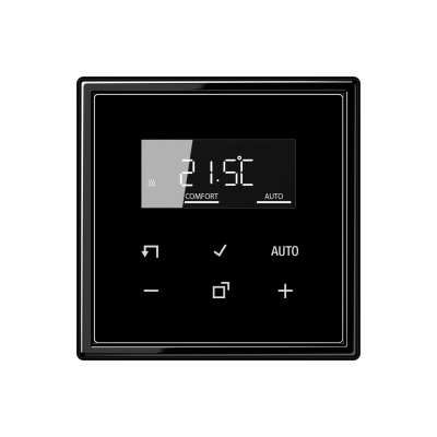 Room thermostat insert, LB Management room thermostat display, LS&nbsp;990, black