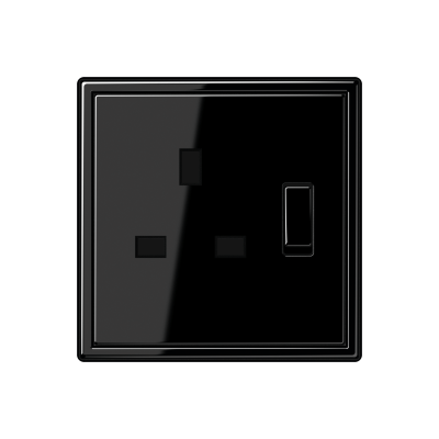 Abschaltbare Steckdose, British Standard, Schraubklemmen, LS 990, schwarz