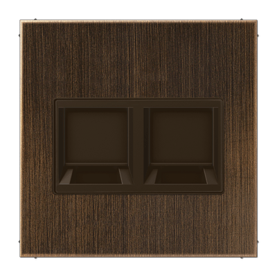 Abdeckung (gerastet) für Modular-Jack-Steckbuchsen, 2fach, UMA-CAT6A, RADIALL, Panduit, Assmann, Serie LS, Messing antik