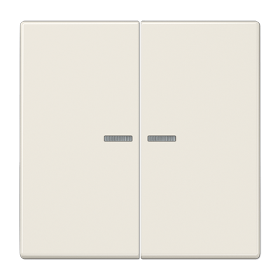 Wippe 2fach, mit Lichtleiter, Duroplast, Serie LS, weiß (ivory)