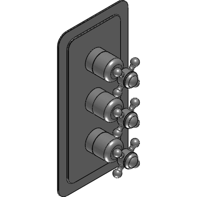 Just Taps Black Cross Thermostatic 2 Outlet Shower Valve Industrial Valves