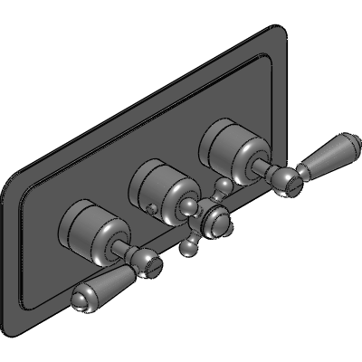 Just Taps Black, Lever Thermostatic concealed 2 Outlet Valve Industrial Valves