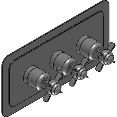 Just Taps Black, Pinch Thermostatic 3 Outlet Shower Valve Industrial Valves