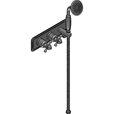 Just Taps Cross Thermostatic Concealed 2 Outlet Valve + Handset Industrial Valves