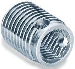 Douilles filetées auto-taraudeuses, avec ses trois trous coupants à six pans creux - pour application en matières plastiques