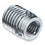 Threaded insert, self tapping with chip reservoirs - for application in metal