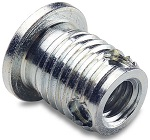 Threaded insert, self tapping with chip reservoirs - for application in metal