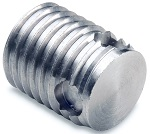 Threaded insert, self tapping with chip reservoirs and tanktyp - for application in metal