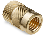 Threaded inserts for heat or ultrasound embedding