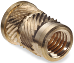 Threaded inserts for heat or ultrasound embedding