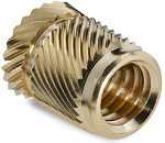 Threaded inserts for heat or ultrasound embedding