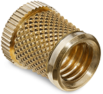 Threaded inserts for heat or ultrasound embedding