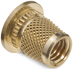 Threaded inserts for heat or ultrasound embedding