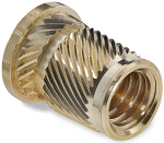 Threaded inserts for heat or ultrasound embedding