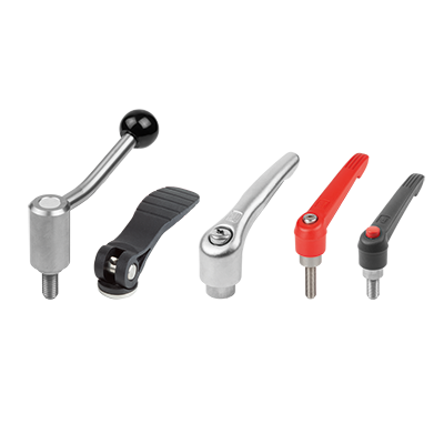 Clamping levers, tension levers, cam levers