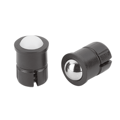 Poussoir à ressort finition lisse, autobloquant, en plastique