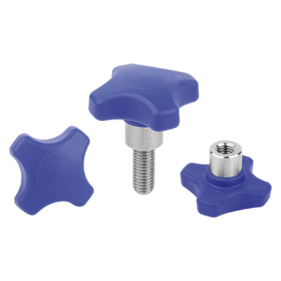 Empuñaduras curvas de plástico detectables VISUALMENTE con casquillo de acero saliente