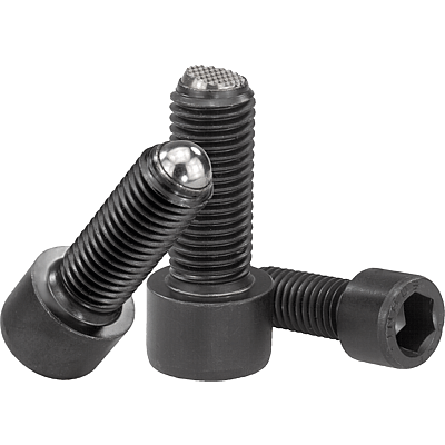 Ball-end thrust screws with head