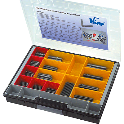 Assortiment de vis sans tête  avec gorge, à coller