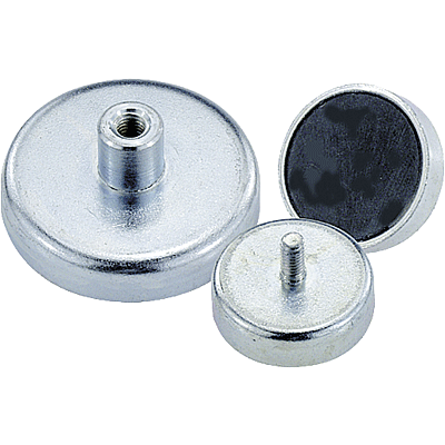 Magnets shallow pot with thread hard ferrite