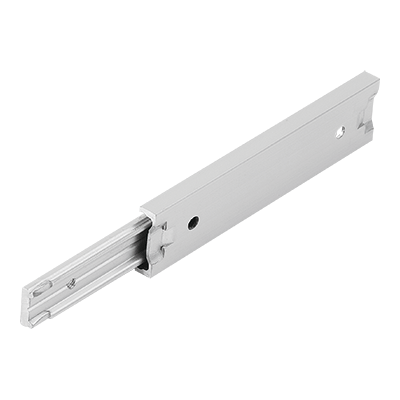 Telescopic slides, aluminum, for side mounting, partial extension both sides, load capacity up to 7 kg