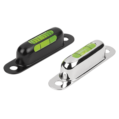 Tubular bubble levels with frame to screw on