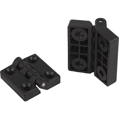 Hinges plastic with fastening holes