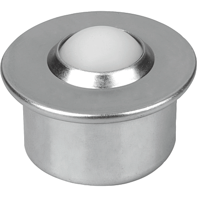 Sfere portanti con alloggiamento in lamiera d'acciaio e sfera in plastica