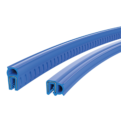 Silicone edge sealing protection profiles with integrated steel retaining strip FDA approved