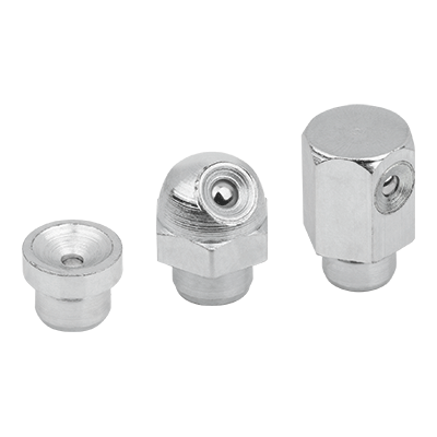 Nottolino di lubrificazione a imbuto secondo DIN 3405 per inserimento a pressione