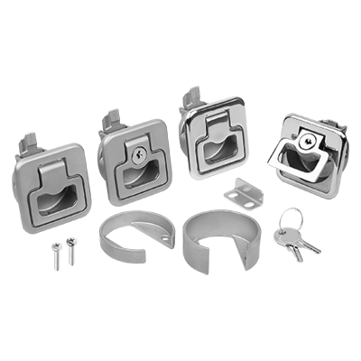 Fermetures à déclic en inox avec poignée, escamotables