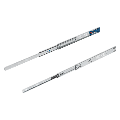 Telescopic slides, steel for side mounting, full extension, load capacity up to 35 kg