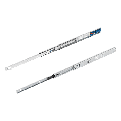 Telescopic slides, steel for surface mounting, full extension, load capacity up to 35 kg