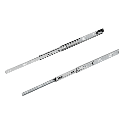 Telescopic slides, steel for side mounting, full extension, load capacity up to 40 kg