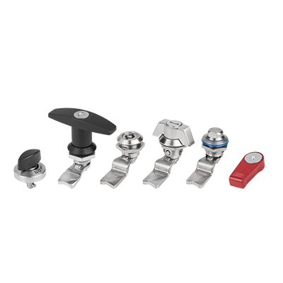 Quarter-turn locks, edge protection profiles