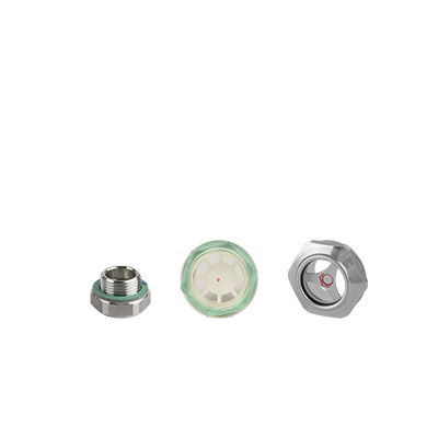 Oil level sight glasses