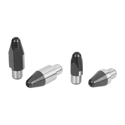 Locating pins with internal thread