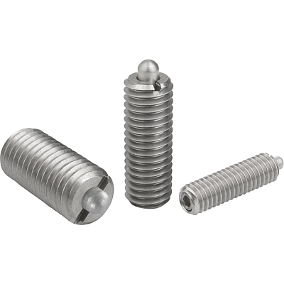 Spring Plungers pin style, hexagon socket, stainless steel body and pin