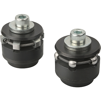 Centring clamps with ball or hexagon segments