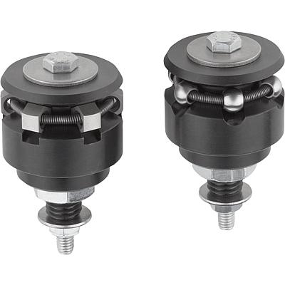 Centring clamps with ball or hexagon segments