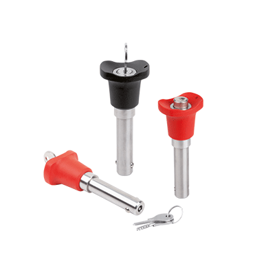 Ball lock pins lockable