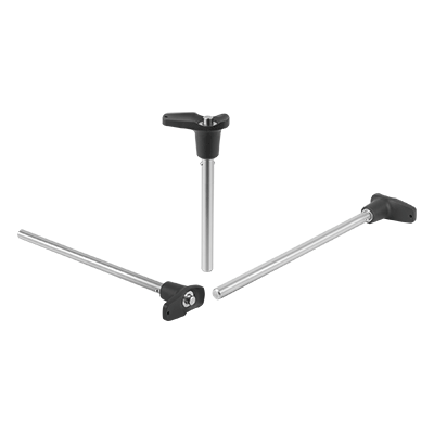 Ball lock pins with L-grip stainless steel, with head-end lock