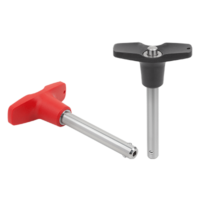 Ball lock pins with T-grip
