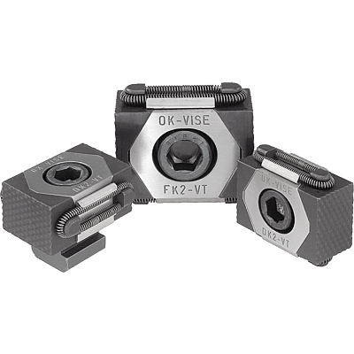 Wedge clamps jaw faces serrated